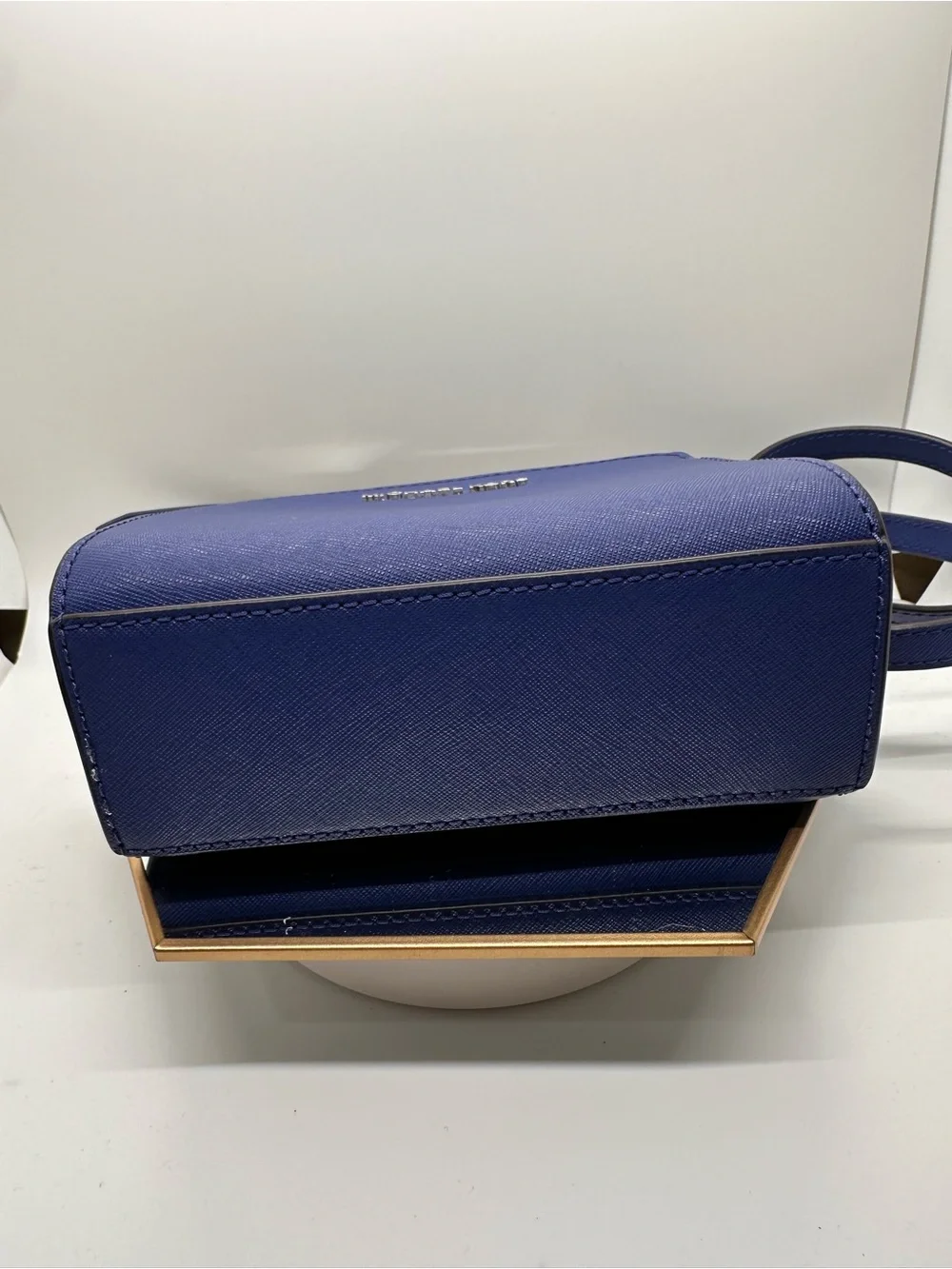 MICHAEL KORS Mini Selma Navy Saffiano Leather Crossbody Bag - Picture 4 of 10